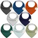 KeaBabies 8-Pack Organic Baby Bandana Bibs for Boys, Girls - Super Absorbent Triangle Baby Bibs for Drooling and Teething Infant, 100% Cotton Extra Soft for Newborn, Infant 0-36 Months (Hunter)