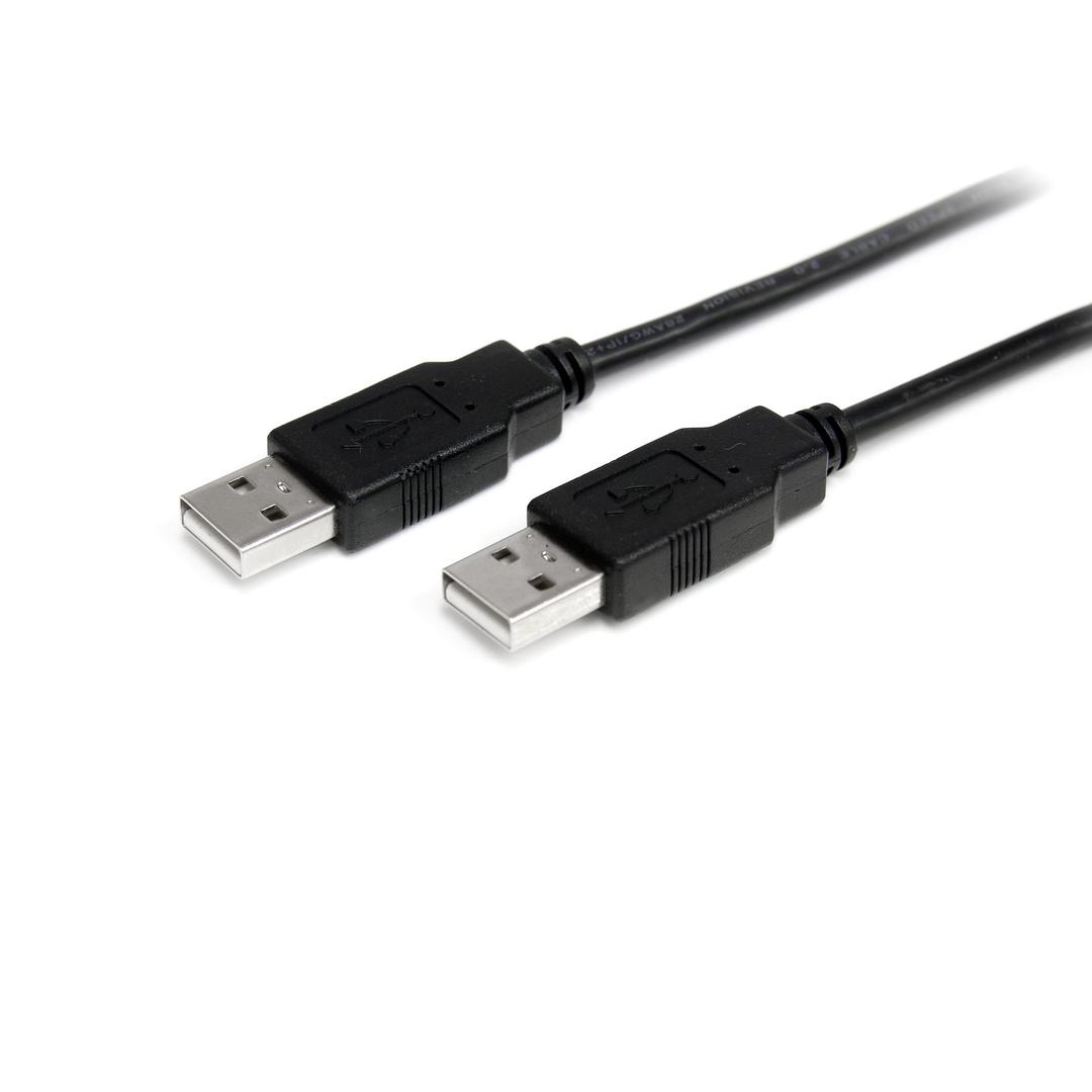 USB 2.0, Male USB Type A to Male USB Type A, Black