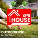 3X Double Sided 12x16 Open House Sign for Real Estate Agent Supplies for Sale Plastic Signs with H Wire Stakes - Realtor Supplies for Sent Houses for Sale Yard Sign - Moving Sale Directional Signs Kit