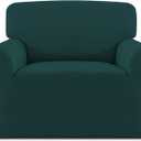 Easy-Going Fleece Stretch Sofa Slipcover Spandex Anti-Slip Soft Couch Sofa Cover, Washable Furniture Protector with Anti-Skid Foam and Elastic Bottom for Kids, Pets(Chair, Deep Teal) (Small)