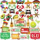Cinco De Mayo Decorations, 38 Pcs Cinco De Mayo Photo Booth Props, Mexican Fiesta Photo Booth Props, Mexican Fiesta Party Decorations