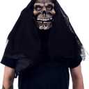 Zagone Grim Reaper Mask  Realistic Skull Face with Moving Jaw, Skeleton Halloween Costume for Adults, Scary Reaper Mask