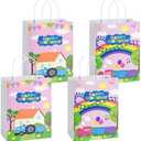 6pcs Pink Pig Party Favor Bags, Cute Pig Birthday Party Favor Bags with Handles for Pink Pig Birthday Decorations