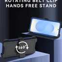 for Samsung S25 Edge Case with HD Tempered Glass Screen Protector, for Galaxy S25 Edge Heavy Duty Phone Case (with Belt Clip-Dark Blue)