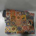 Mexican Talavera Kitchen Rugs Sets of 2 Non Slip Washable, Mexican Tile Kitchen Mats for Floor 2 Piece Home Decor