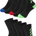 Hanes boys Moves Socks, Breathable Mesh Performance Socks, Crew, Ankle & No Show, Moisture-wicking, 10-pack (Medium)