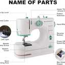 Upgraded Beginner Sewing Machine Portable Sewing Machine with 16 Stitch Modes, Dual Needle & Adjustable Speed Lightweight Design, Foot Pedal Ideal for Adults, Home DIY & Crafts (16 Stitch)