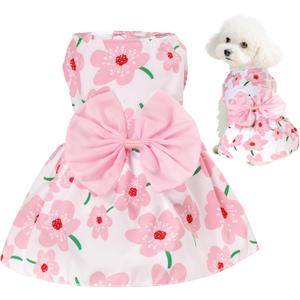 choyaxo Floral Dog Dress Cute Dog Skirt Pet Dress Summer Pet Clothes for Puppy Small Cats (Large)