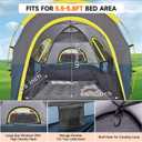 Truck Bed Tent with Awning 5.5' ~ 5.8' Easy Set Up Umburato Pickup Truck Tents for Camping, Waterproof, for 2-3 Person, Chevy, Dodge, Ford, GMC, Navy Blue & Lime