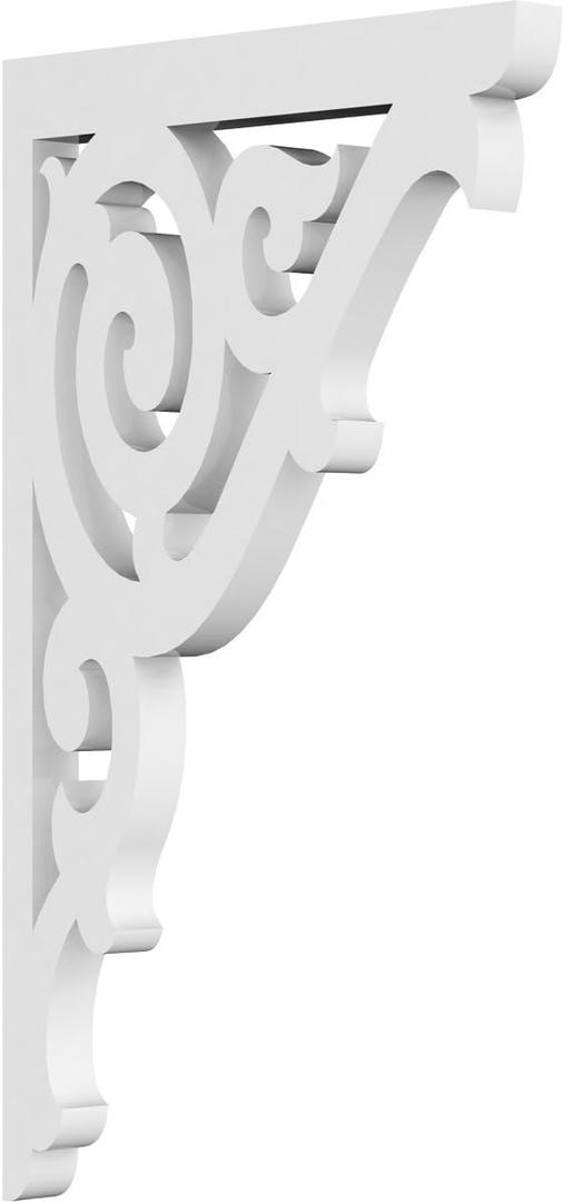 Ekena Millwork BKTP01X06X11AT Athens Architectural Grade PVC Brackets, 5/8"W X 6 1/2"D X 11"H