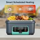 Cordless Electric Heated Lunch Box, XL 6.3Cups Rechargeable Food Warmer Lunch Box with Self Heating, Smart Timer, Adjustable Temperature, Leakproof, BPA Free, Removable Divider