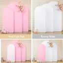 White and Pink Arch Backdrop Cover Set of 3 Pink White Arch Covers 6FT 6.6FT 7.2FT Bridal Baby Shower Birthday Party Wedding Photo Arch Backdrop Stand Cover Spandex Stretchy