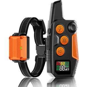 Dog Shock Collar with Remote Control 3300FT Range IPX7 Waterproof Rechargeable E Training Collar for Dogs Training 3 Modes for 5-120lbs Small Medium Large Dogs