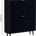 Shoe Cabinet Storage,Modern Freestanding Organizer with 2 Flip Drawers,Narrow Shoe Rack Cabinet for Entryway,Black
