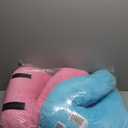 Barydat 2 Pcs Car Travel Pillow for the Back Seat 28 x 18 in Sleeping Reading Pillows for Distance Travel Car Cushion for Kids Adults Head and Body Support U Shaped Pad(Pink, Blue)