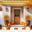 Fall Orange Artificial Flowers with Ground Stakes - 2 Pack 21 Inch UV Resistant Artificial Plants for Garden, Patio or Porch Thanksgiving Decorations