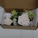 Ling's Moment 2pcs Homecoming Wrist Corsage Artificial Flowers, Girl/Mother Corsages Wristlet Dcor for Prom/Wedding/Anniversary, etc. White Ivory (Wht-white & Ivory)
