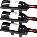3 Bottle Wall Mount Wine Rack, Wall Mounted Wine Bottle Racks for Display and Storage, Hanging Black Metal Bottle Holder for Home Bar, Dining Room