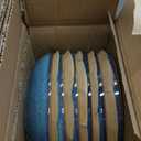 AmorArc 8.5'' Large Ceramic Pasta Bowls Set, 36oz Stoneware Bowls Set of 6 for Kitchen, Reavtive Glaze Bowls-Microwave,Dishwasher Safe for Pasta,Salad,Oatmeal-Ceylon Blue