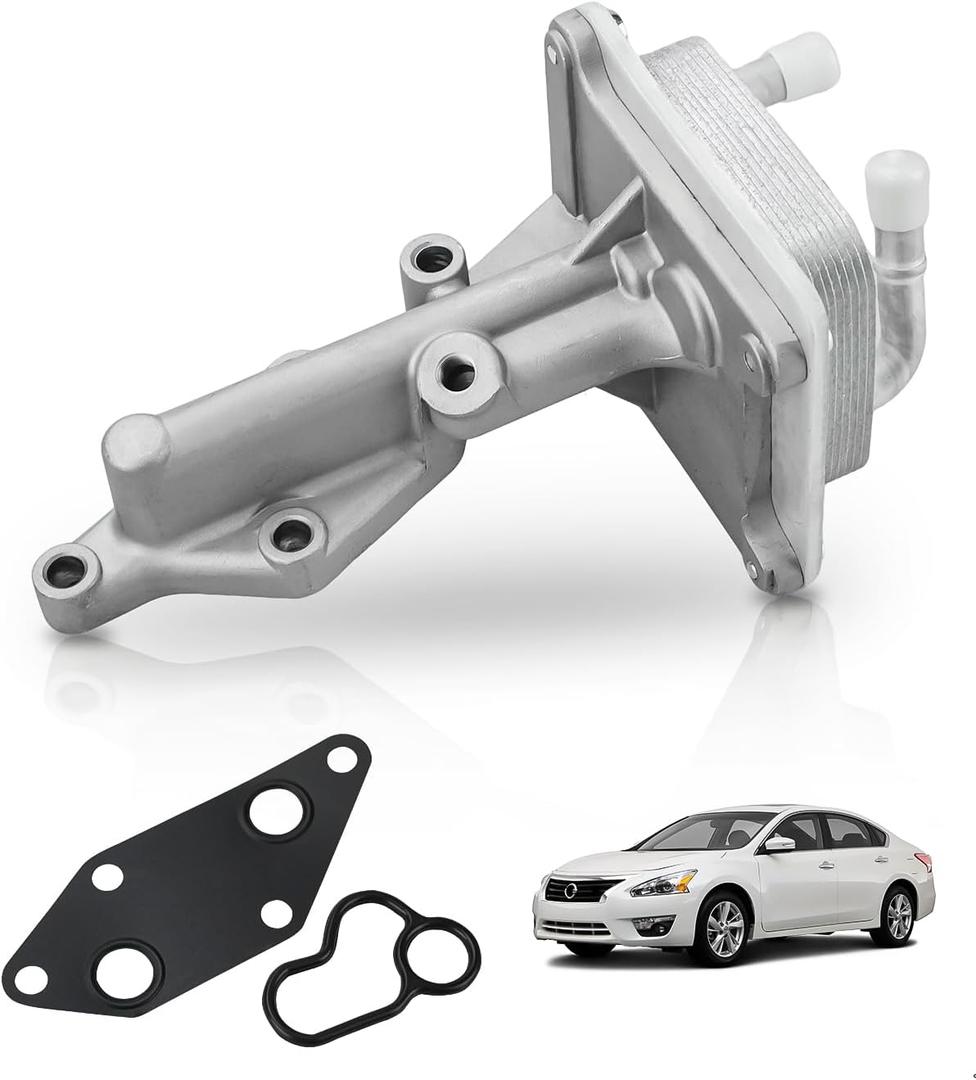 Engine Oil Cooler Kit with Gasket Compatible with 2007-2013 Nissan Altima Rogue Sentra 2.5L - OEM GM# 21300-JA06A 918-402 21304-JA00A Engine Oil Cooler Kit with Gasket Compatible with 2007-2013 Nissan Altima Rogue Sentra 2.5L - OEM GM# 21300-JA06A 918-402 21304-JA00A