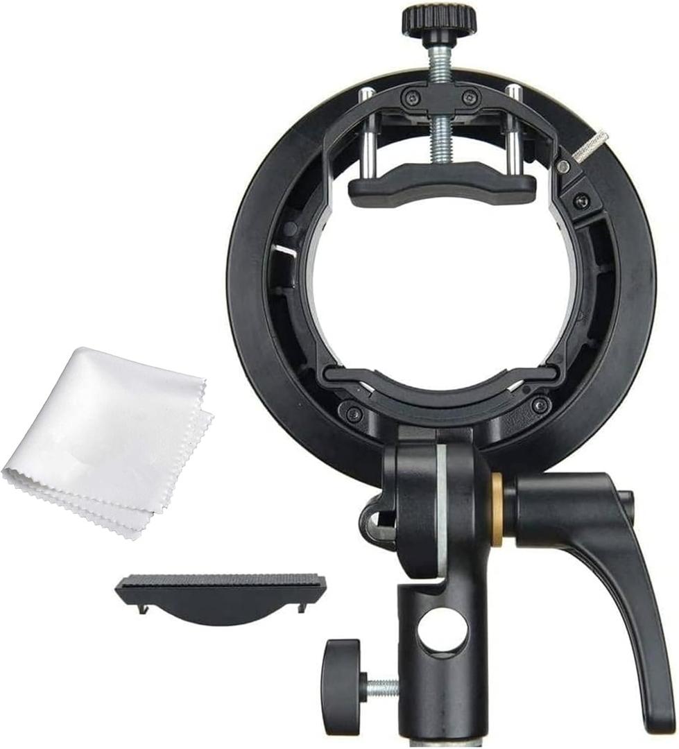 Godox S2 Speedlite S-Type Bracket Bowens Mount, for Godox V100 AD200Pro II V1Pro AD200Pro AD400Pro AD200 V860II TT685 TT600 TT350, Precise Tilt Control, Large Handle, Integrated Umbrella Mount