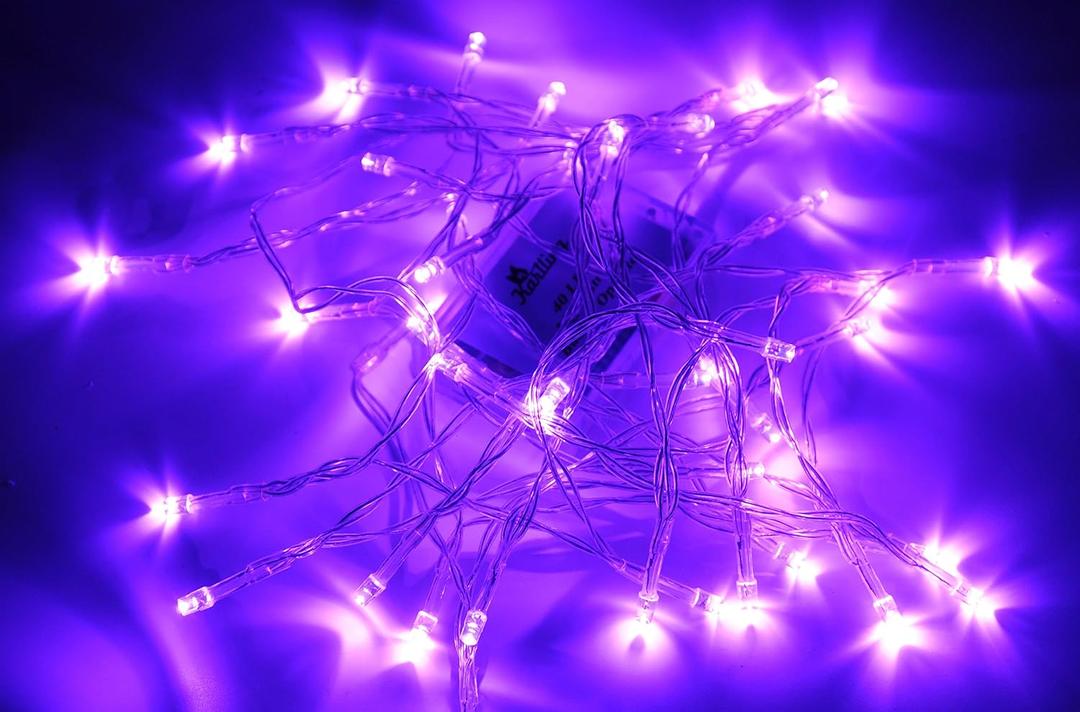 2 x Karlling Battery Operated Purple 40 LED Fairy Light String Wedding Party Xmas Christmas Decorations(Purple)