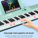 The ONE Smart Keyboard COLOR 61 Lighted Keys Piano Keyboard, MIDI Electric Piano for Beginners with 256 Tones, 64 Polyphony, Built-in LED Lights and Free Apps (Green)