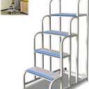 4 Step Stairs with Wheels, Industrial & Warehouse 4-Step Rolling Stairs, Non-Slip Rolling Steps with Stair Edge Protector, Easy to Move Rolling Steps with Wheels(21.7" Wx39.4H, 600LBs Loading)