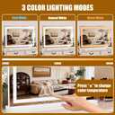 Vanity Mirror with Lights 32"x20", LED Makeup Mirror, 3 Color Lighting Modes, 10X Magnification, Smart Touch Control, Dimmable, Aluminum Metal Frame, Lighted Up for Vanity Desk (White)