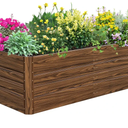 SnugNiture Galvanized Raised Garden Bed 6x3x2FT Outdoor Large Metal Planter Box Steel Kit for Planting Vegetables, Flowers