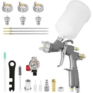 D1 LVLP Air Spray Gun with 1.3/1.5/1.7/2.0mm Nozzles, D1 Car Paint Guns Premium Kit Tools, Automotive Paint Gun Sprayer for Car, House Painting, Furniture, Fence, Varnish & Top Coat