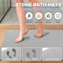 Extra Large Stone Bath Mat - Absorbent Diatomaceous Earth Stone Bath Mat Large - Non-Slip Diatomite Bathmat - Easy Clean and Quick Drying - Long Instant Dry Bathmat - XL