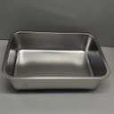 Stainless Steel Litter Box - Metal Small Cat Kitty Litter Box Pan, Indoor Low Entry Litterbox Tray, Odor-Free, Non-Stick, Easy Cleaning Pet Toilet Supplies for Kitten, Rabbit, Dog (15.7"L x 11.8"W x 3.9"H)