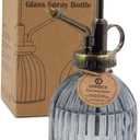 OFFIDIX Plant Mister plant water Spray Bottle, 6.3" Tall Vintage Style with Bronze Plastic Top Pump One Hand Glass Watering Can for Indoor Potted Plants Terrariums (Dark Gray)