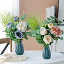 2 Pack Plastic Composite Flower Vase, Minimalism Style Floral Vase Home Decor Centerpieces，Unbreakable Bud Vase for Wedding Dinner Table Party Living Room Office Bedroom Decor (Blue)