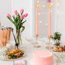 10 Inch Flesh-Pink Taper Candles for Home Decoration, 10 Pack Unscented Candlesticks for Dinner Wedding Party, Smokeless and Dripless Candle Sticks