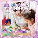 4 x mom&myaboys Poke in Fun Art Kit for Kids DIY Princess Craft Set Birthday Gifts for Girls Ages4-8,Mess-Free Art for Children Fun Activity for Boys Old 3 4 5 6 7 8 9,Christmas Gift for Kid 3 Up