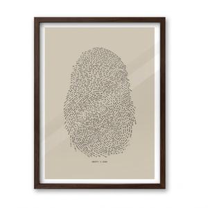 iHery Natural OAK Wood Identity in Christ Thumbprint Framed Wall Art, Large 16x20 in Modern Bible Verses Christian Canvas Art, Sketch Bedroom Decor, Walnut Color Set of 1 For Living Room Churches