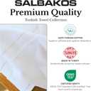 SALBAKOS 100% Turkish Cotton Hand Towels Set White, Pack of 6, 16x30 in | Luxury Hotel Quality Super Soft Absorbent Hair, Face & Hand Drying Towel for Bathroom | Made in Turkey (White, 6 Hand Towels)