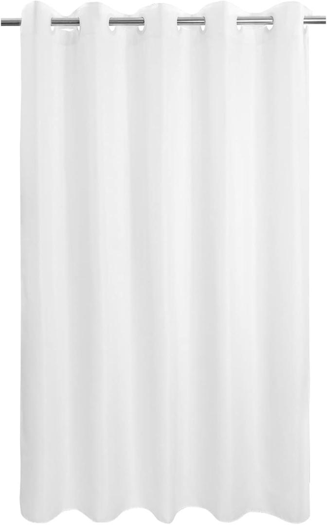 River Dream No Hook Long Shower Curtain or Liner Soft Microfiber - 75" Length Fabric Shower Curtain Liner Set, Machine Washable & Water Repellent, White, 71x77