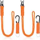 Frienda 2 Set Heavy Duty Paracord Lanyard Necklace Whistles Strap Braided 550 Keychain Lanyard for Outdoor Activities Camera (Orange)