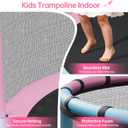 55/60" Trampoline for Kids, 4.5/5 FT Toddler Trampoline with Enclosur Net, Basketball Hoop & Sandbag, 440 LBS Capacity, Adjustable HeightGifts for Ages 3-12 Boys & Girls