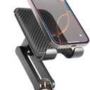 COOPER 360 Stand, Rotating Cell Phone Stand for Desk | Sturdy Metal Base, Foldable, Portable | Cell Phone Holder for Desk (Piano Black)