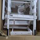 Storkcraft Premium Hoop Glider & Ottoman (White/Gray) GREENGUARD Gold Certified Nursery Glider, Solid Wood Craftsmanship, Smooth-Gliding Nursery Chair and Ottoman, Award-Winning, No Manual