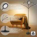 Tenmiro LED Floor Lamps for Living Room, Bright Modern Reading Floor Lamp with Stepless Adjust Color Temperatures & Brightness, Standing Lamp with RF Remote & Touch Control(Pink)