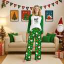 Matching Christmas Pajamas for Family Sets Holiday Jammies Sleepwear Christmas Pjs for Women Men Couples (White)