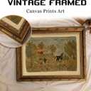 Vintage Carved Gold Frame Mallard Canvas Wall Art,Tranquil Lakeside Nature Wildlife Painting Picture Wall Decor Country Plant Farmhouse Style Poster Print Artwork for Living Room Home Decoration