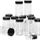 Kamenstein 5244227 Empty Jars With Black Cap, Set Of 12, 3-Ounce