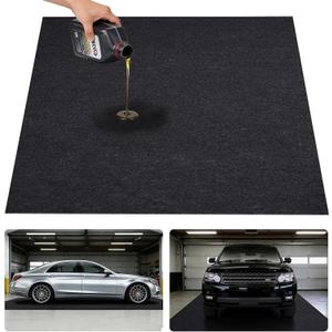 Grefinity Garage Floor Mat7.4'x 17' Oil Spill Mat Heavy Duty Under Car Mat for Garage & Driveway, Protects Against Oil, Chemicals & Stains with TPE Anti-Leak Backing, Reusable & Washable