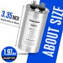 30 uF/MFD Capacitor for AC, 370 or 440 VAC CBB65 Dual Run Round Capacitors for AC Motor Run, Fan Start, Condenser Straight Cool, Heat Pump, Air Conditioner, and Pool Pump